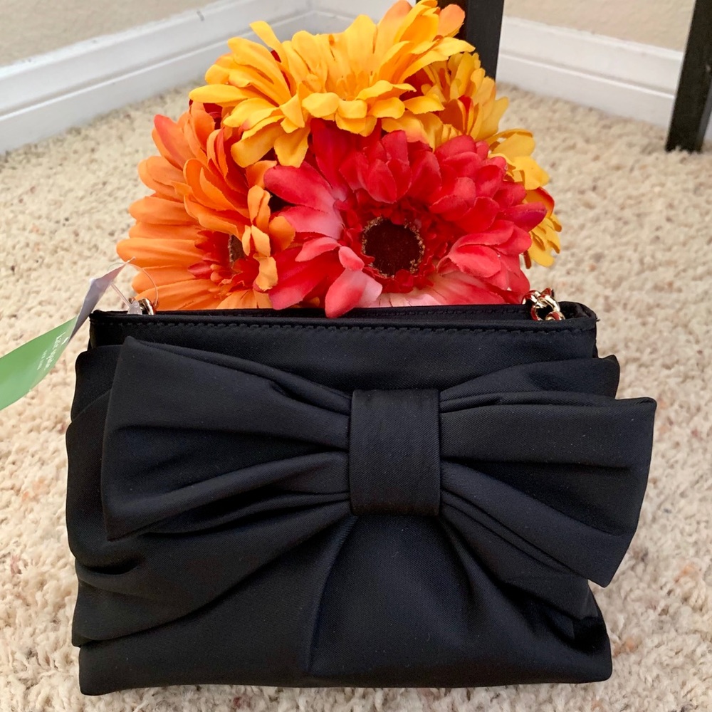 Kate Spade Skipper Bow Black Nylon Mini Crossbody